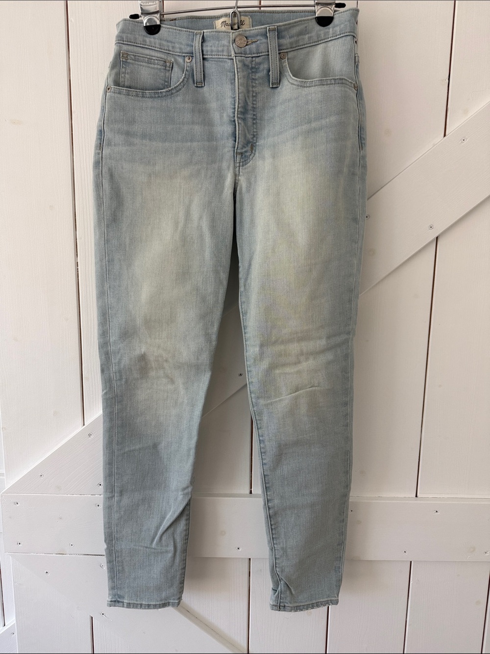 Madewell Light Wash 9” mid-rise skinny crop 27T